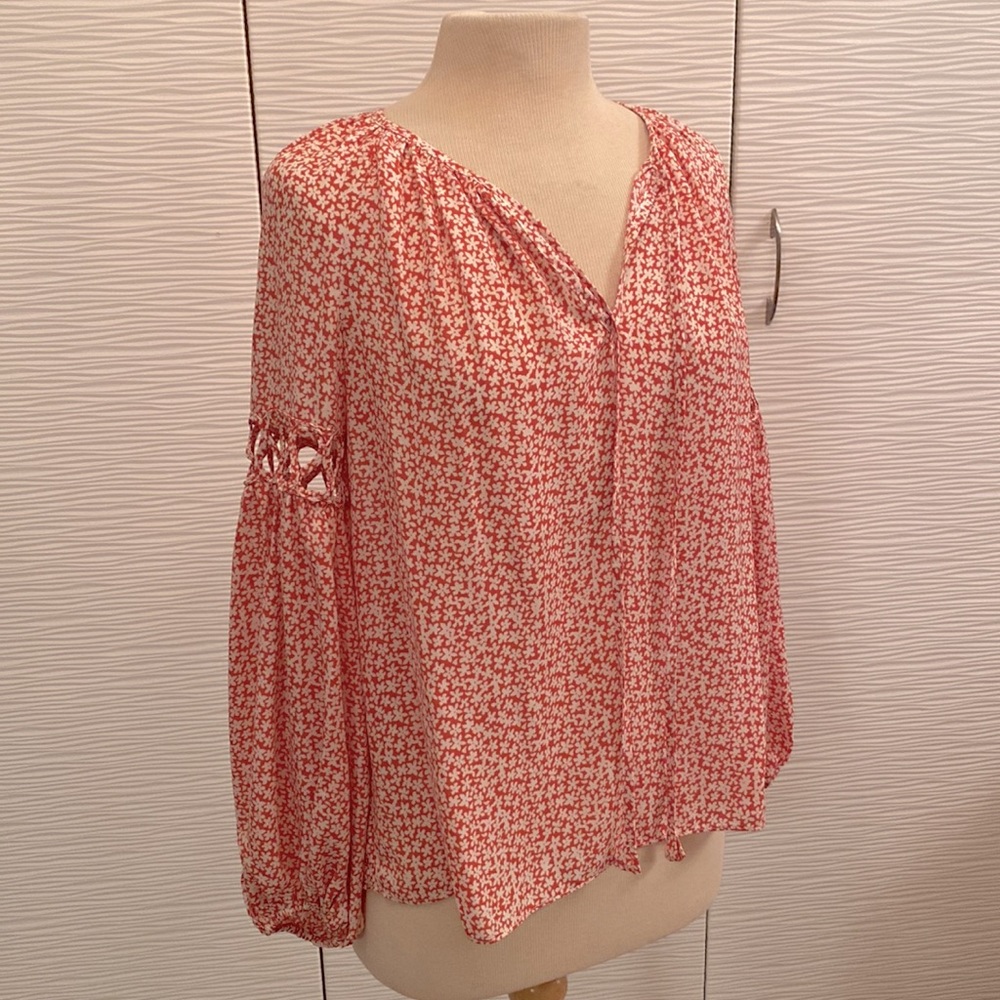 Coral Floral Blouse
